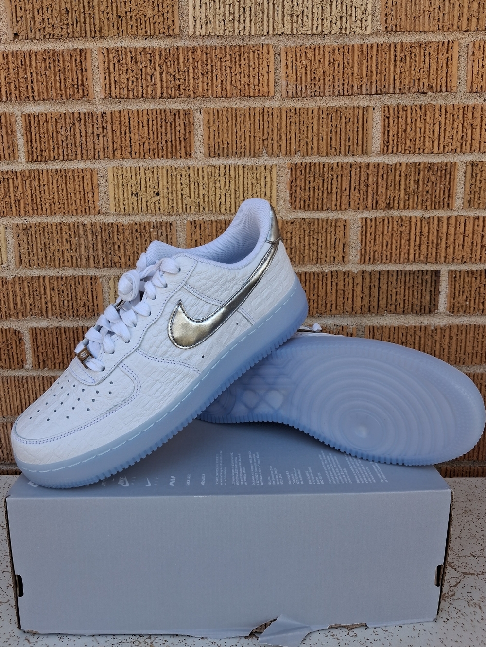 NEW Nike Air Force 1 Low '07 'Crocodile White  Blue Tint  Men Size 11